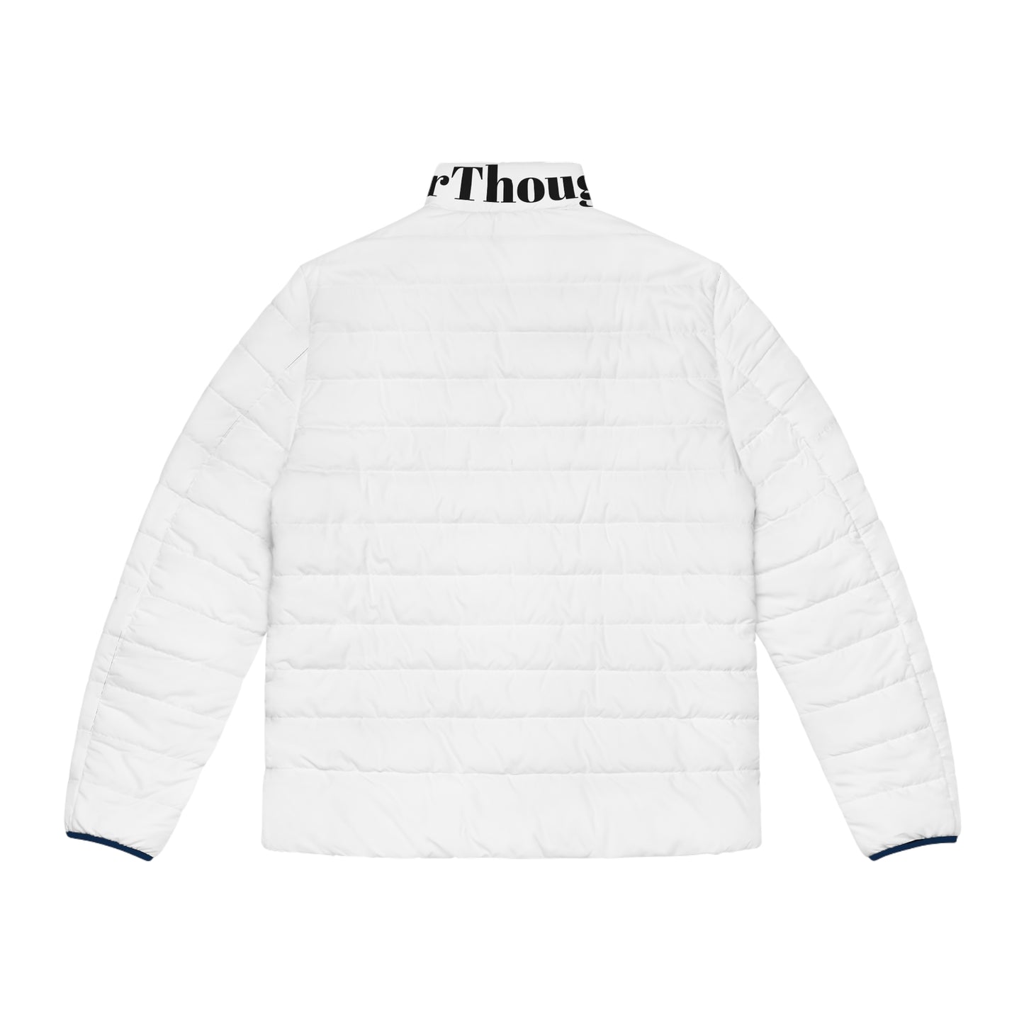 Puffer Jacket Men's Lightweight Quilted Stand-Up Collar Black Cuff Lining