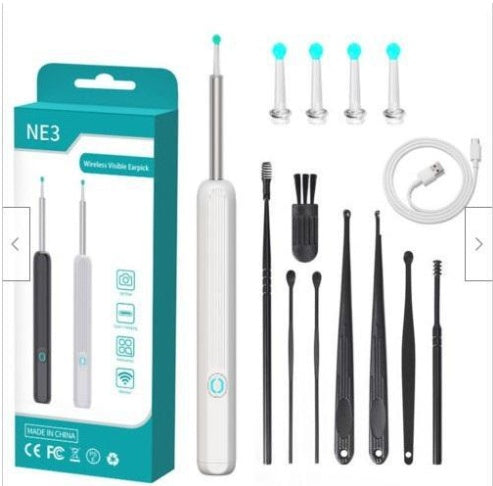 Ear Wax Removal Tool With Camera LED Light Wireless Ear Endoscope Ear Cleaning Kit For I-phone